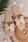 Raffia Detail Hollowed Open Toe Sandals