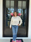 Ribbon Bow Crochet Sweater Top