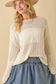 Ribbon Bow Crochet Sweater Top