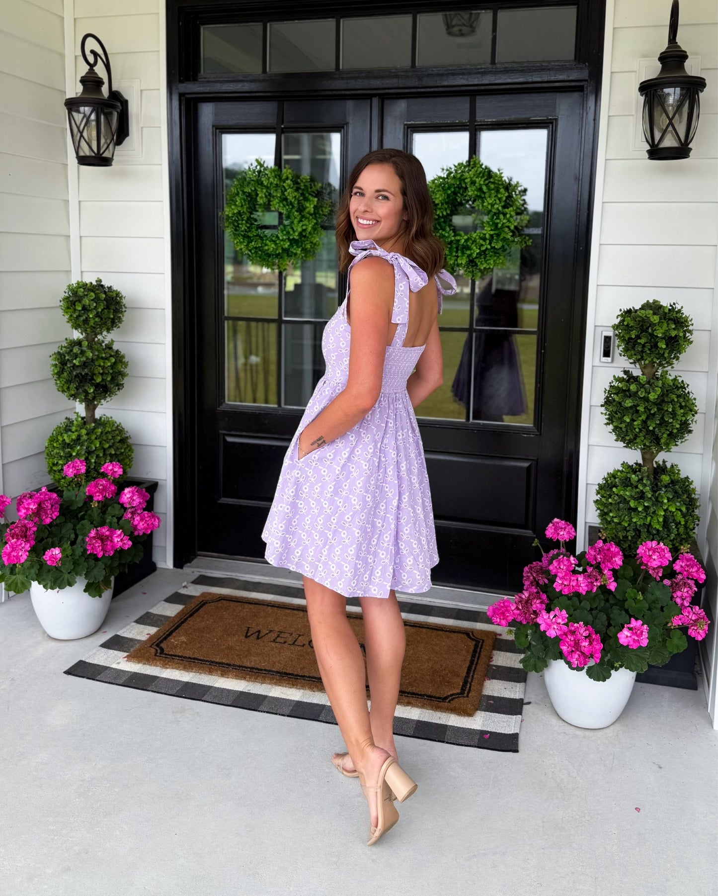 Lilac Bloom Bow Strap Dress
