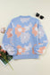 Floral Knit Drop Shoulder Sweater