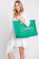 Sewn Rope Summer Letter Fringe Tote Bag