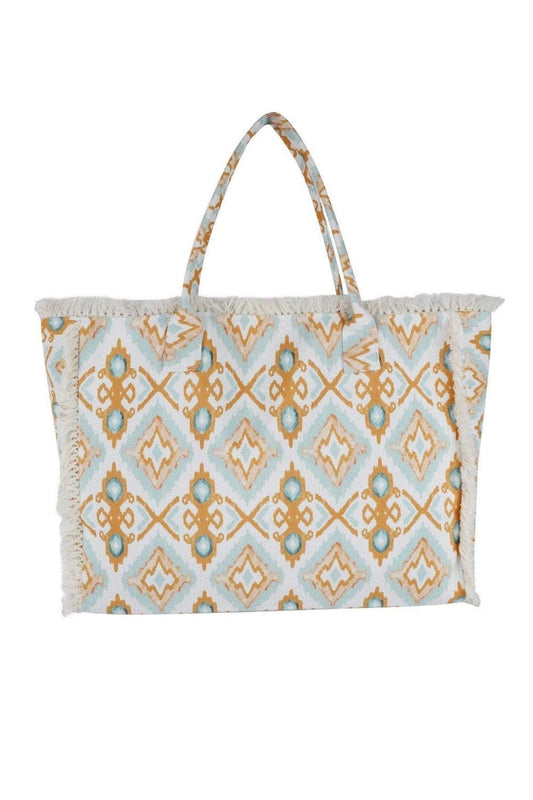 Delilah Boho Pattern Fringe Tote Bag