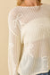 Ribbon Bow Crochet Sweater Top