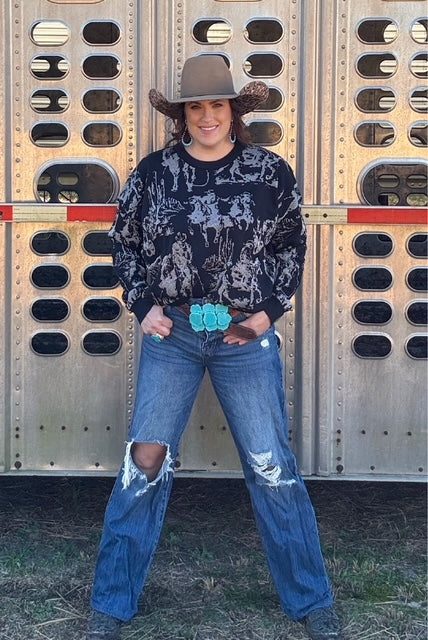Rhinestone Cowboy Sweater [REVERSIBLE]