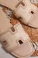 Raffia Detail Hollowed Open Toe Sandals