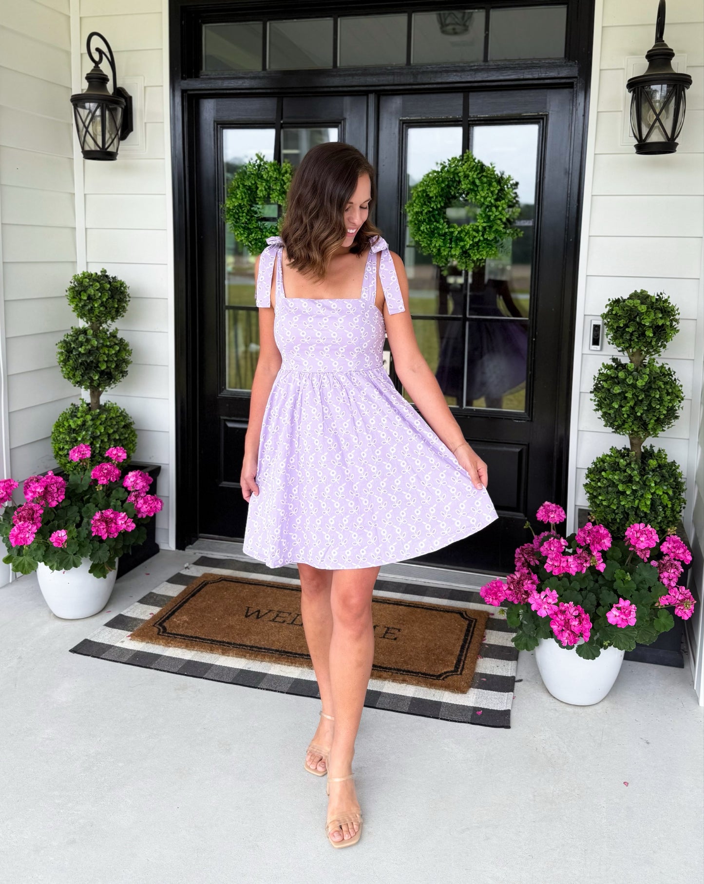 Lilac Bloom Bow Strap Dress