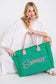 Sewn Rope Summer Letter Fringe Tote Bag