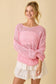 Ribbon Bow Crochet Sweater Top