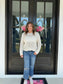 Ribbon Bow Crochet Sweater Top