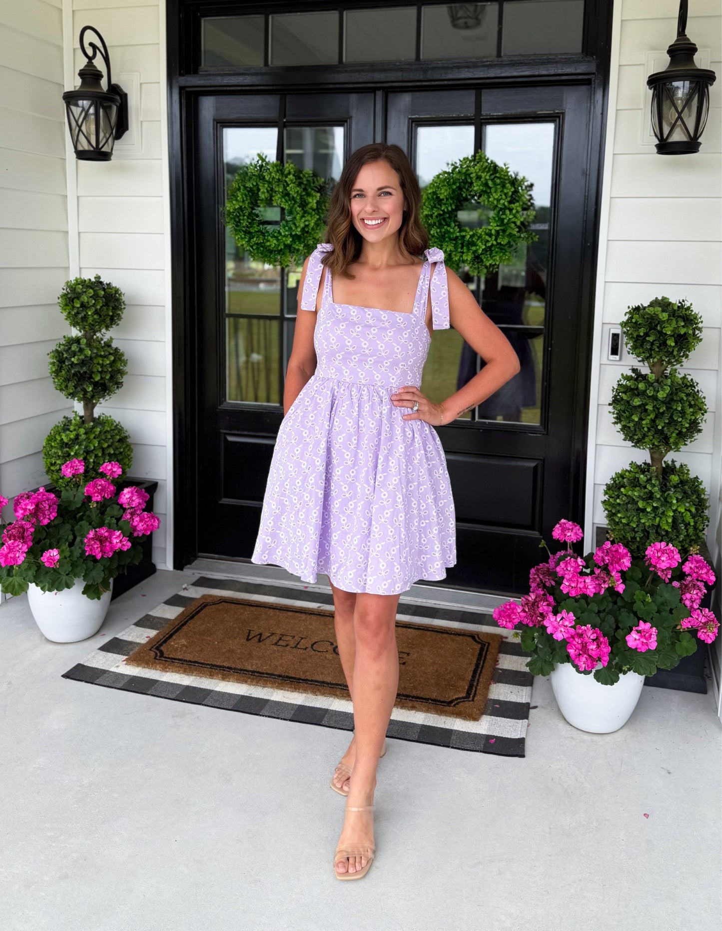 Lilac Bloom Bow Strap Dress