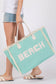 Embroidered Beach Letter Fringe Tote Bag