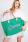Sewn Rope Summer Letter Fringe Tote Bag