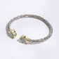 CZ Clover Edge with Braided Bangle Bracelet