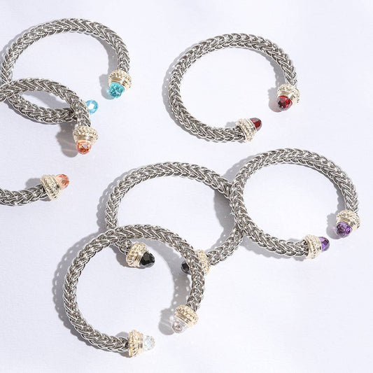 7MM Bangle Bracelet Ponytail Square