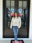 Ribbon Bow Crochet Sweater Top