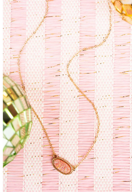 Peach iridescent Necklace