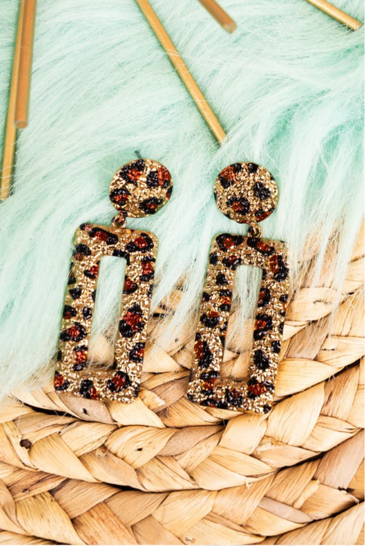 Leopard Hammered Earrings