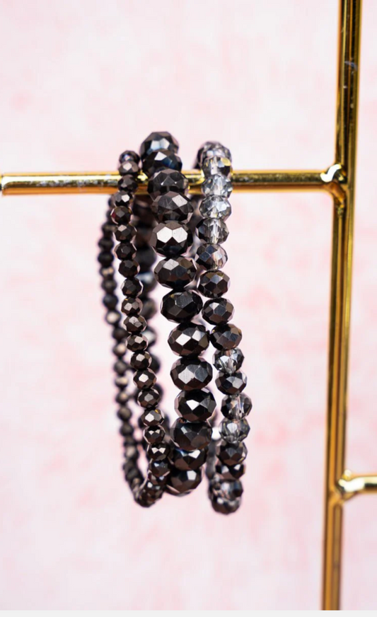 Black Beaded Bracelet