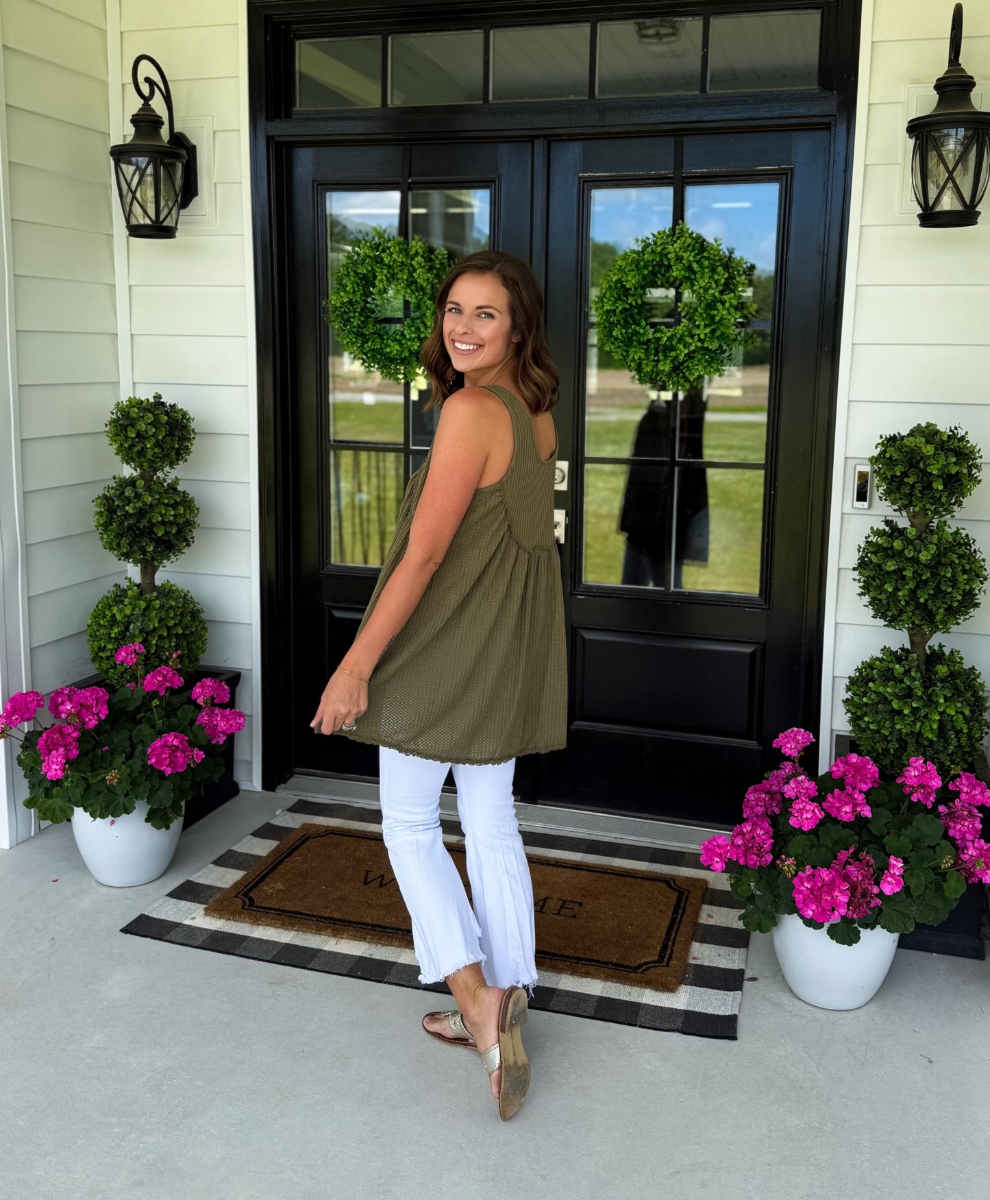 Garden Blooms Lace Trim Tank