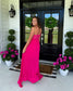 Hot Pink Paradise Lace Maxi Dress