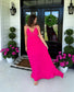 Hot Pink Paradise Lace Maxi Dress