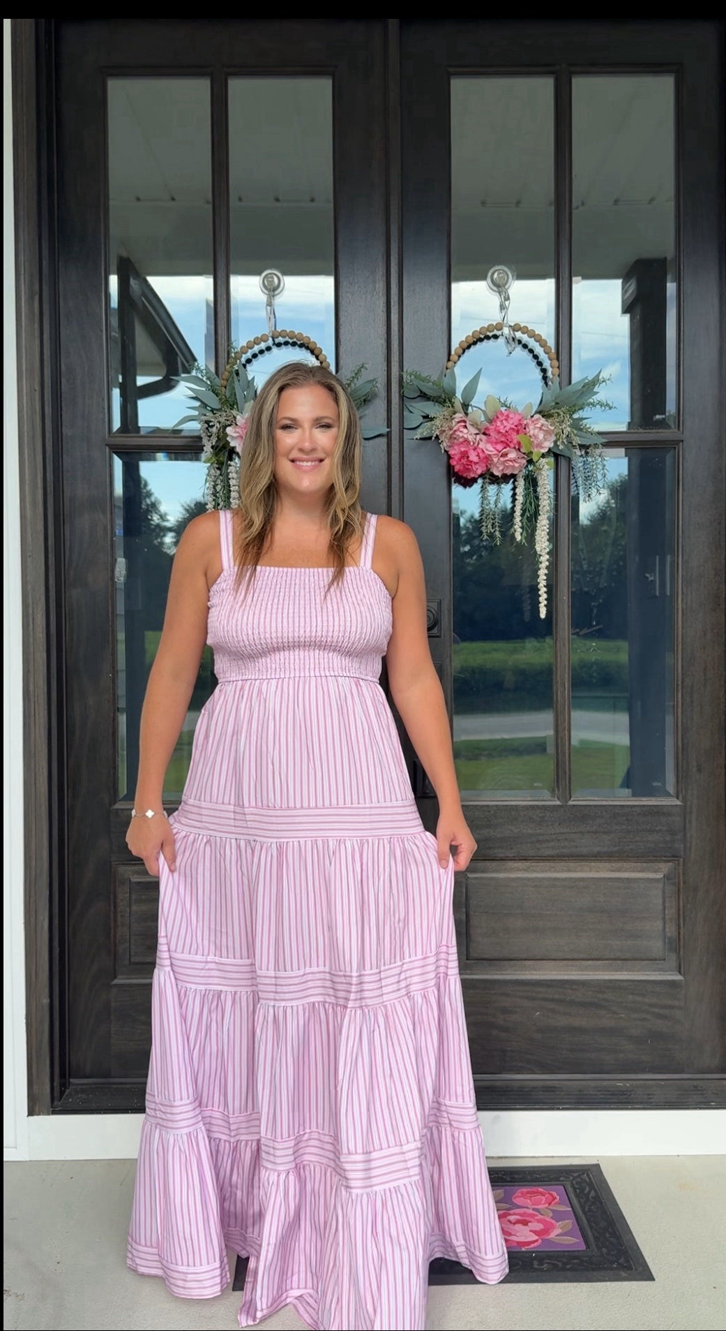 Sweet Stripes Smocked Maxi Dress