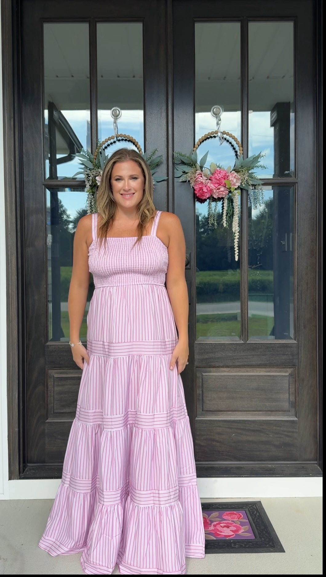 Sweet Stripes Smocked Maxi Dress