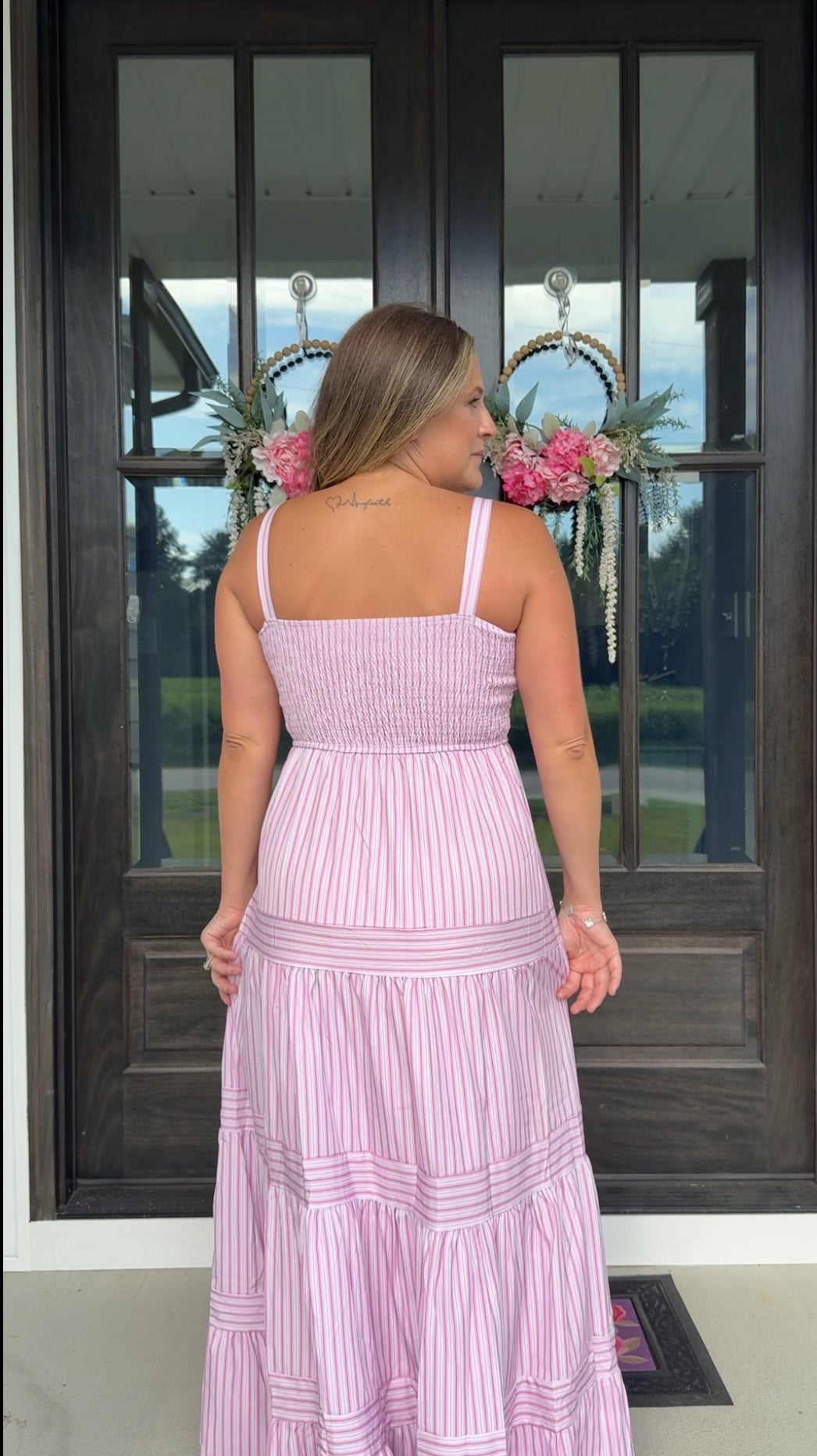 Sweet Stripes Smocked Maxi Dress