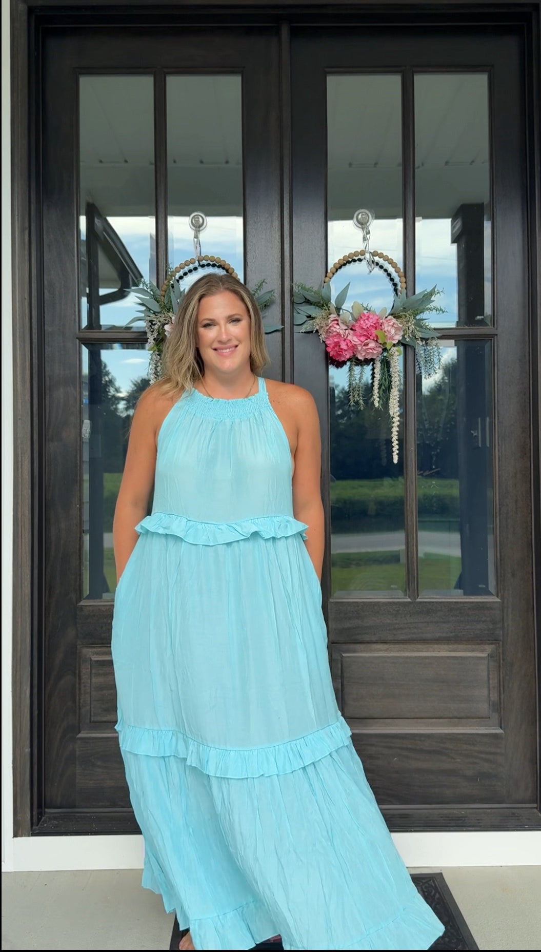 Sky’s the Limit Halter Maxi Dress
