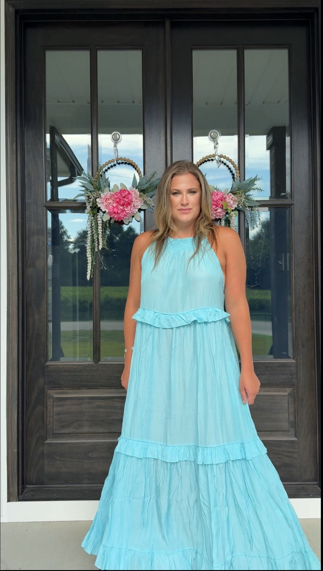 Sky’s the Limit Halter Maxi Dress