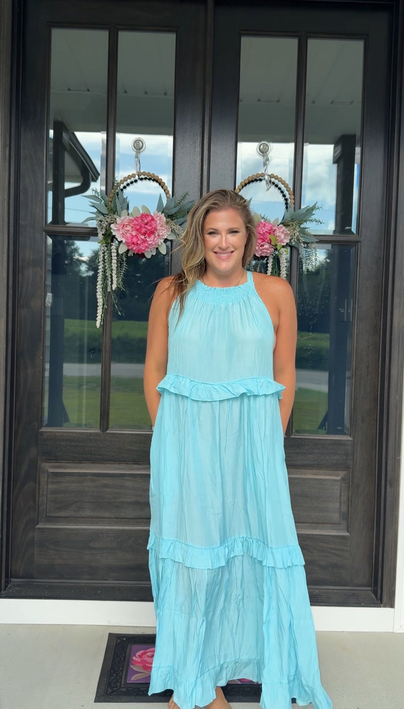 Sky’s the Limit Halter Maxi Dress