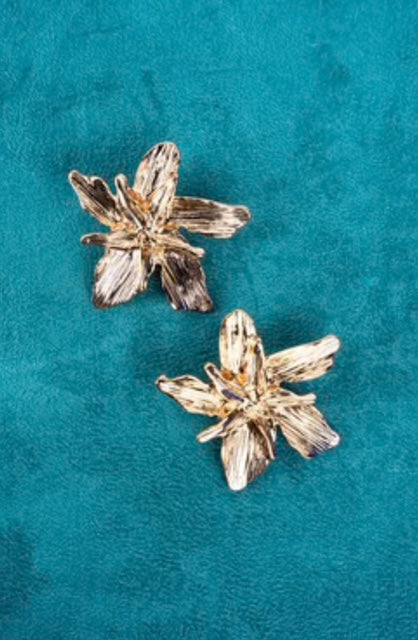 Goldtone Franchesca Flower Earrings