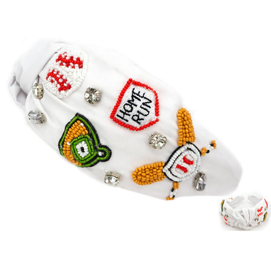 Home Run Beaded Baseball Headbands