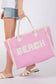 Embroidered Beach Letter Fringe Tote Bag