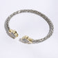 CZ Clover Edge with Braided Bangle Bracelet