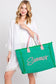 Sewn Rope Summer Letter Fringe Tote Bag
