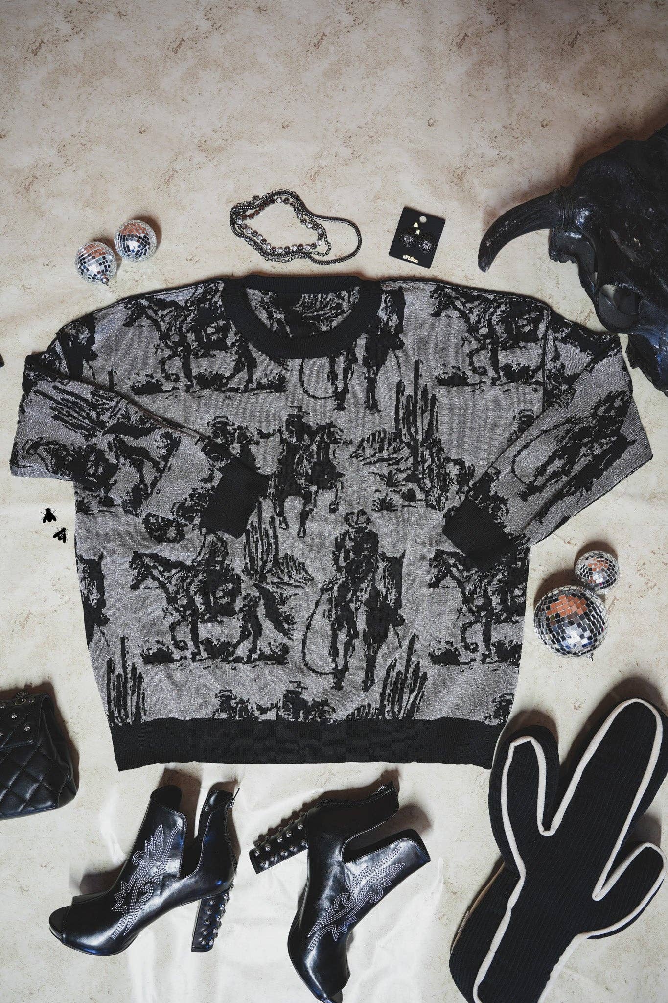 Rhinestone Cowboy Sweater [REVERSIBLE]