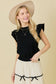 Pearl Accent Flutter Sleeve Sweater Top