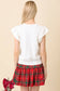 Pearl Accent Flutter Sleeve Sweater Top