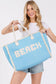 Embroidered Beach Letter Fringe Tote Bag