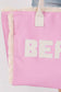 Embroidered Beach Letter Fringe Tote Bag