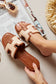 Raffia Detail Hollowed Open Toe Sandals