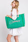 Sewn Rope Summer Letter Fringe Tote Bag