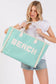 Embroidered Beach Letter Fringe Tote Bag