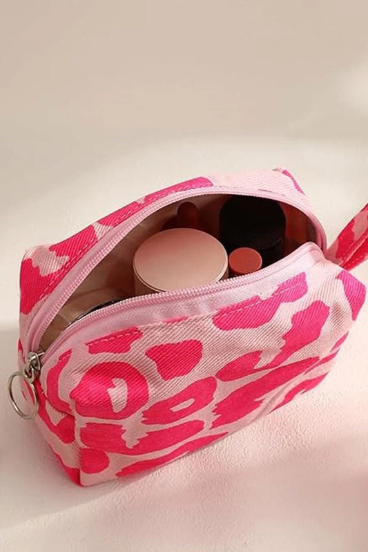 Chasing Adventure Pink Leopard Cosmetic Case